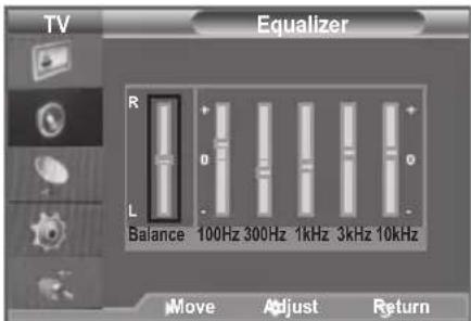 SAMSUNG LE46B550A5WXXN - ♦ Equalizer: Balance/100Hz/300Hz/1kHz/3kHz/10kHz - 1