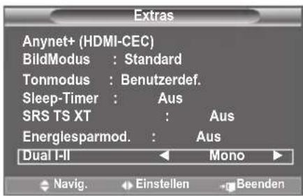 SAMSUNG LE46B550A5WXXN - Sie können den Tonwiedergabemodus im Menü "Extras" wählen. - 1