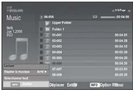 SAMSUNG LE46B550A5WXXN - Utilisation de la liste MP3 - 2