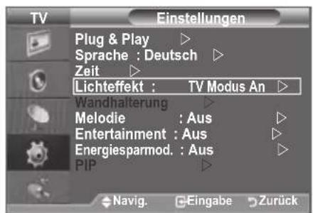 SAMSUNG LE46B550A5WXXN - Einstellen des Lichteffekts (modellabhängig) - 1
