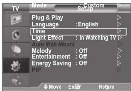 SAMSUNG LE46B550A5WXXN - Setting and Displaying the Current Time - 1