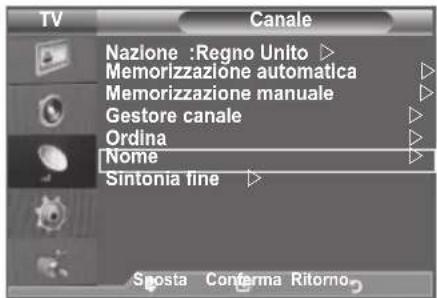 SAMSUNG LE46B550A5WXXN - Assegnazione di nomi ai canali - 1