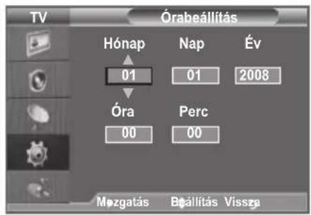 SAMSUNG LE46B550A5WXXN - Az aktuális idő beállítása és megjelenítése - 2