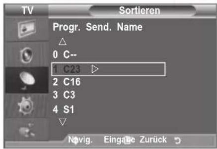 SAMSUNG LE46B550A5WXXN - Gespeicherte Sender sortieren - 2