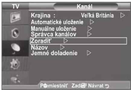SAMSUNG LE46B550A5WXXN - Zoradenie uložených kanálov - 1