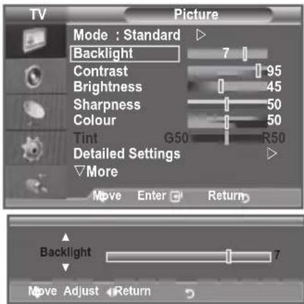 SAMSUNG LE46B550A5WXXN - Adjusting the Custom Picture - 1
