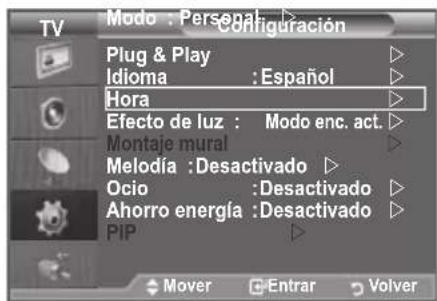 SAMSUNG LE46B550A5WXXN - Ajuste y visualización de la hora actual - 1