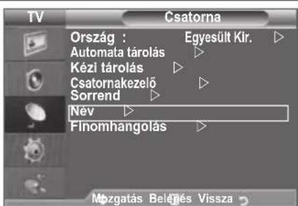 SAMSUNG LE46B550A5WXXN - Csatornanevek hozzárendelése - 1