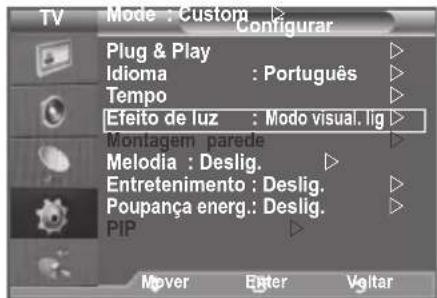 SAMSUNG LE46B550A5WXXN - Configurar o Efeito de luz (consoante o modelo) - 1