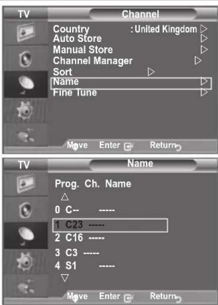 SAMSUNG LE46B550A5WXXN - Assigning Channels Names - 1