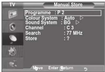 SAMSUNG LE46B550A5WXXN - Storing Channels Manually - 2