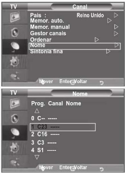 SAMSUNG LE46B550A5WXXN - Atribuir nomes a canais - 1