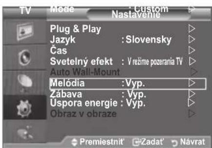 SAMSUNG LE46B550A5WXXN - Nastavenie svetelného efektu (v závislosti od modelu) - 1