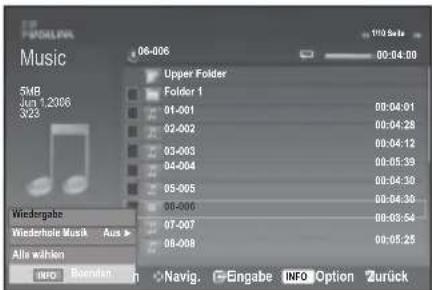 SAMSUNG LE46B550A5WXXN - MP3-Liste verwenden - 2