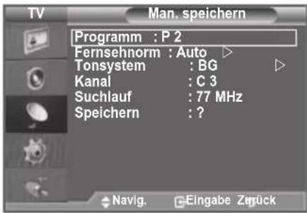 SAMSUNG LE46B550A5WXXN - Manuelles Speichern von Kanälen - 2