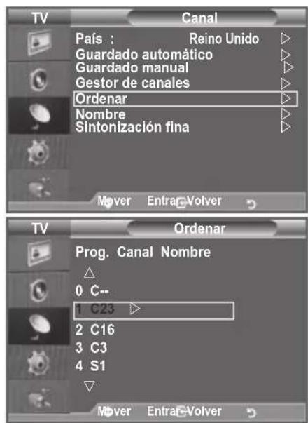 SAMSUNG LE46B550A5WXXN - Orden de los canales memorizados - 1