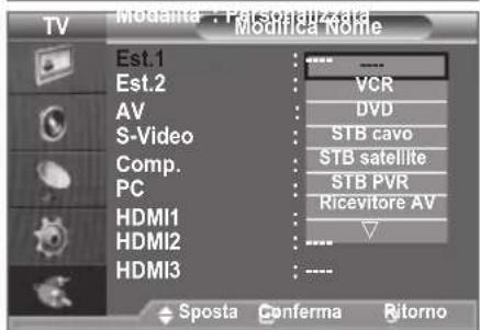 SAMSUNG LE46B550A5WXXN - Modifica dei nomi delle sorgenti di ingresso - 2