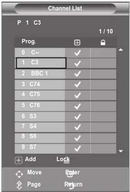 SAMSUNG LE46B550A5WXXN - Adding / Locking Channels - 3