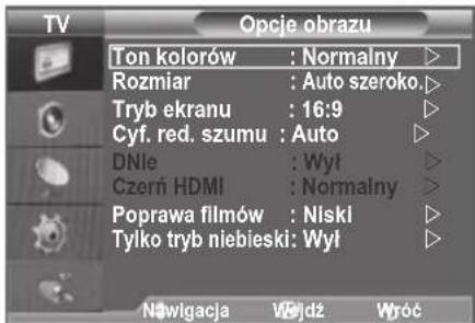 SAMSUNG LE46B550A5WXXN - Konfiguracja opcji obrazu - 2
