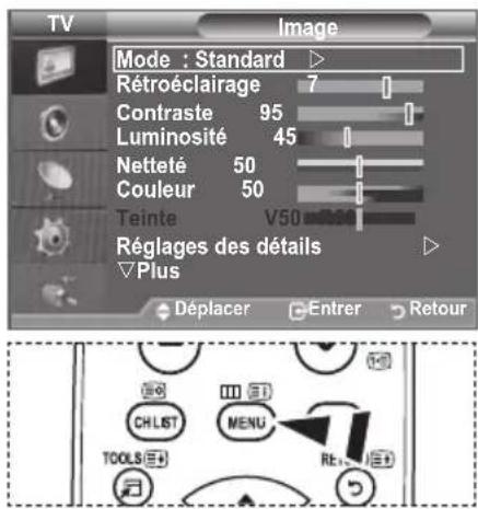 SAMSUNG LE46B550A5WXXN - Affichage des menus - 1