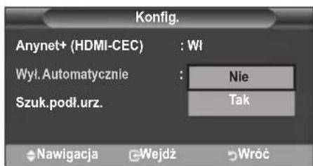 SAMSUNG LE46B550A5WXXN - Automatyczne wyłączanie urządzenia Anynet+ w momencie wyłączenia telewizora - 1