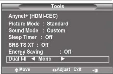 SAMSUNG LE46B550A5WXXN - Selecting the Sound Mode - 1