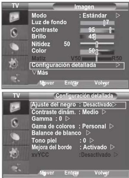 SAMSUNG LE46B550A5WXXN - Configuración detallada de los valores de la imagen - 1