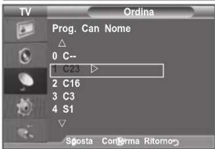 SAMSUNG LE46B550A5WXXN - Ordinamento dei canali memorizzati - 2
