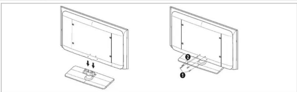 SAMSUNG LE46B550A5WXXN - Installing the Stand - 1