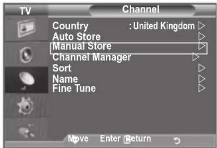 SAMSUNG LE46B550A5WXXN - Storing Channels Manually - 1