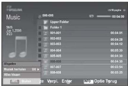 SAMSUNG LE46B550A5WXXN - Gebruik van de MP3 lijst - 2