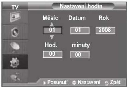 SAMSUNG LE46B550A5WXXN - Nastavení a zobrazení aktuálního času - 2