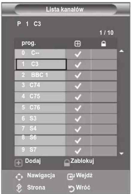 SAMSUNG LE46B550A5WXXN - Dodawanie i blokowanie kanałów - 3