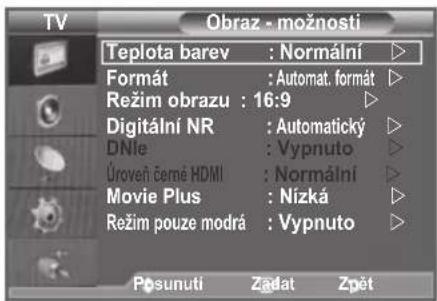 SAMSUNG LE46B550A5WXXN - Konfigurace možností obrazu - 2