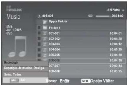 SAMSUNG LE46B550A5WXXN - Utilizar a lista MP3 - 2