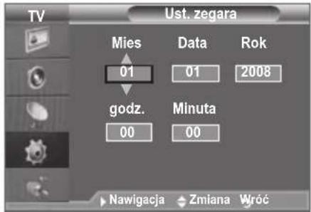 SAMSUNG LE46B550A5WXXN - Ustawianie i wyświetlanie zegara - 2