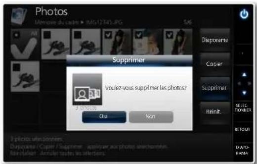 SAMSUNG SPF107H - Pour supprimer une photo ou un dossier - 3