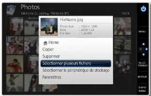 SAMSUNG SPF107H - Pour supprimer une photo ou un dossier - 1