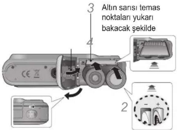 SAMSUNG ES20 - Pili ve hafıza kartını takma - 1
