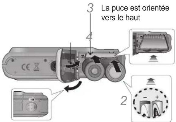 SAMSUNG ES20 - Insertion de la batterie et de la carte mémoire - 1