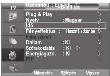 SAMSUNG LE46B550A5WQU - Az aktuális idő beállításá és megjelenítésé - 1