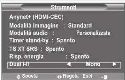 SAMSUNG LE46B550A5WQU - Selezione della modalità audio - 1