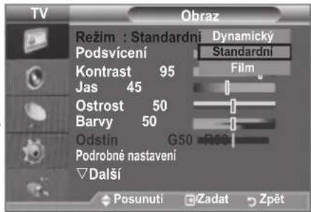 SAMSUNG LE46B550A5WQU - Změna standardu obrazu - 2