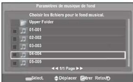 SAMSUNG LE46B550A5WQU - Paramétres de musique de fond: - 1