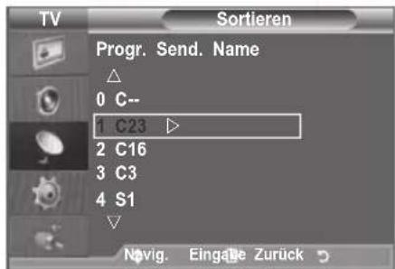 SAMSUNG LE46B550A5WQU - Gespeicherte Sender sortieren - 2