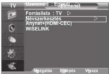 SAMSUNG LE46B550A5WQU - A bemeneti forrásnevek szerkesztése - 1