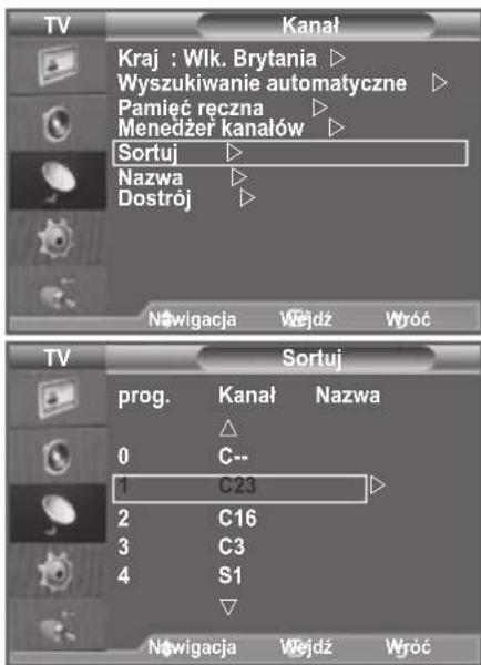 SAMSUNG LE46B550A5WQU - Porzadkowieie kolejnosci zaprogramowych kanalów - 1