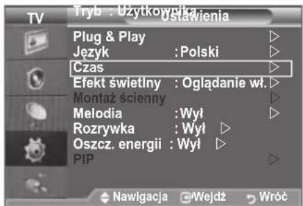 SAMSUNG LE46B550A5WQU - Ustawianie i wyświetlanie zegara - 1
