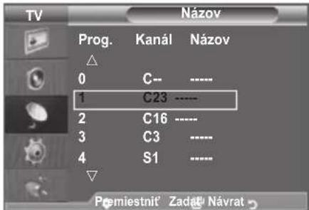 SAMSUNG LE46B550A5WQU - Priradenie názvov kanálov - 2