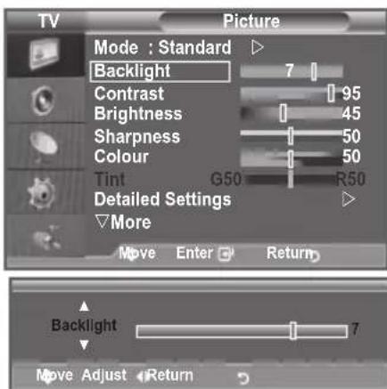 SAMSUNG LE46B550A5WQU - Adjusting the Custom Picture - 1